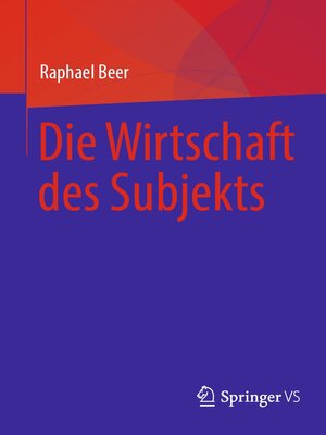 cover image of Die Wirtschaft des Subjekts